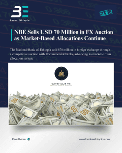 National Bank of Ethiopia (NBE) Sells USD 70 Million in FX Auction as Market-Based Allocations Continue
